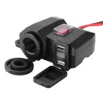 Moto USB socket x 2, cigarette socket x 1, digital voltmeter, model II, red led, black color